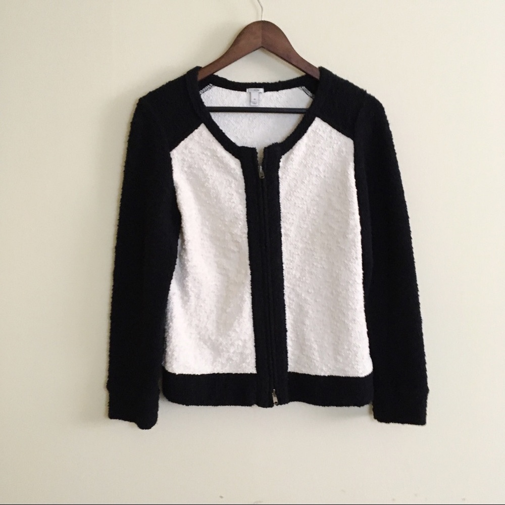 J. Crew Boucle Cardigan Zip Sweater Jacket Bomber